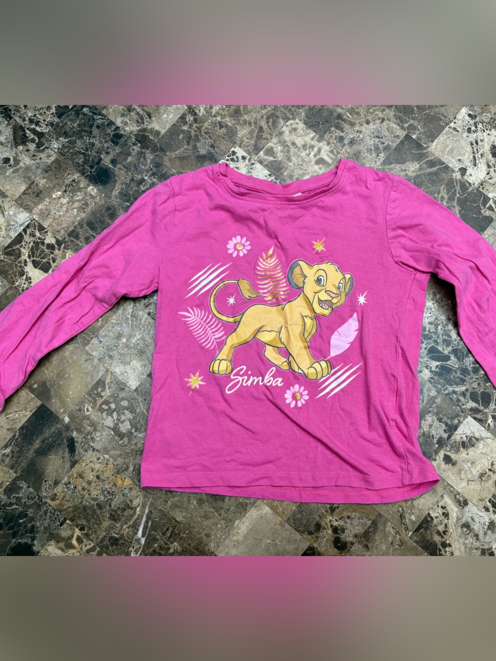 4-30$ Disney Girls Pink Simba Long Sleeve Tee 5 years